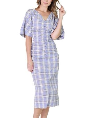ganni dalton dress green GANNI 
